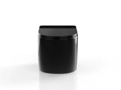 Zwarte Glanzende Hang-Wc Van Keramiek Zonder Rand - Javoine-Vente-unique Discount
