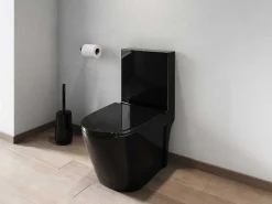 Zwarte Glanzende Wc Om Te Plaatsen Van Keramiek - Nagilam-Vente-unique