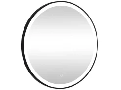 Zwarte Ronde Lichtgevende Badkamerspiegel Met Leds - D. 80 Cm - Numea-OZAIA
