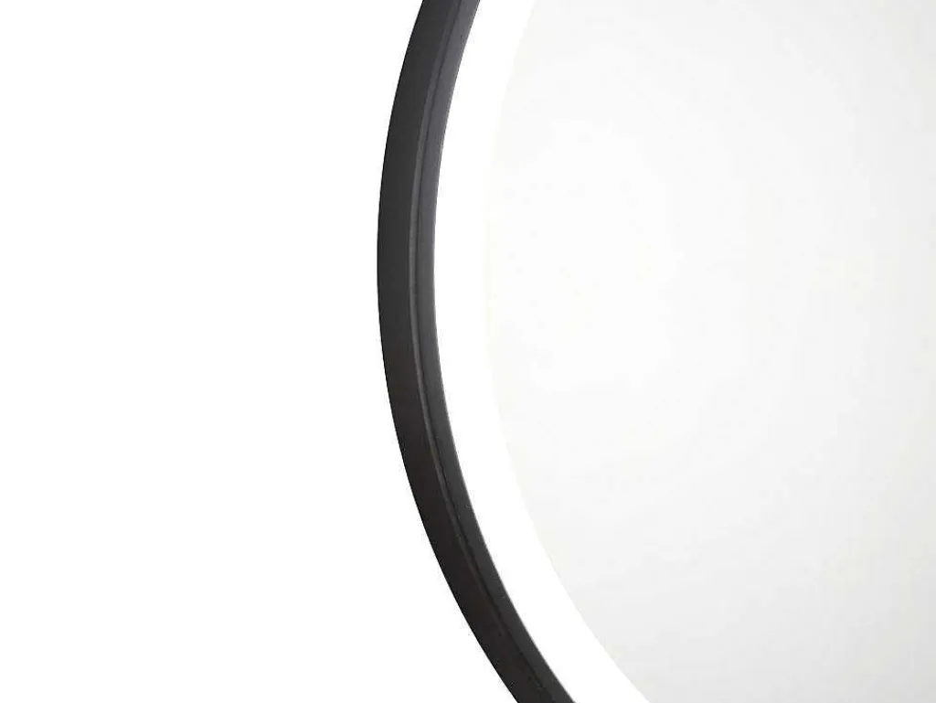 Zwarte Ronde Lichtgevende Badkamerspiegel Met Leds - D. 80 Cm - Numea-OZAIA