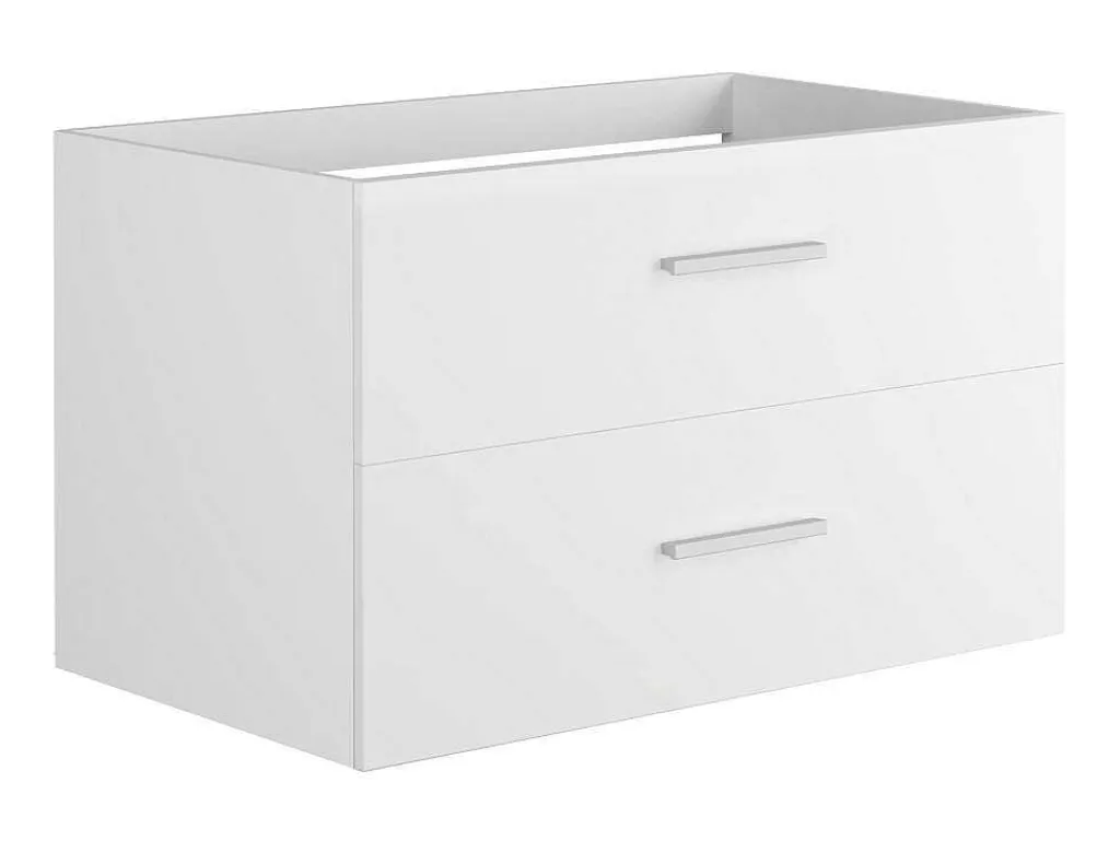 Zwevend Badkamermeubel Met Enkele Wastafel - Wit - 80 Cm - Kayla-Vente-unique