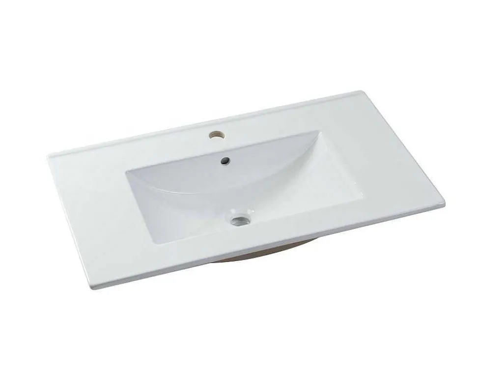 Zwevend Badkamermeubel Met Enkele Wastafel - Wit - 80 Cm - Kayla-Vente-unique