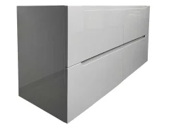 Zwevend Wastafelmeubel Met Dubbel Inbouwbekken - Grijs - 120 Cm - Selita-Vente-unique Outlet