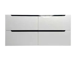 Zwevend Wastafelmeubel Met Dubbel Inbouwbekken - Wit - 120 Cm - Selita-Vente-unique Sale