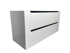 Zwevend Wastafelmeubel Met Dubbel Inbouwbekken - Wit - 120 Cm - Selita-Vente-unique Sale